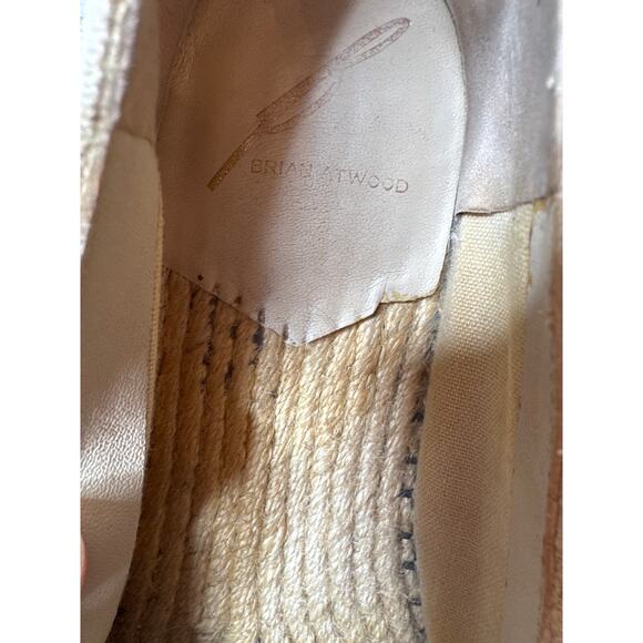 Brian Atwood Hardesty Canvas Rhinestone Capped Woven Espadrile Flat Sz: 6 - Picture 5 of 10